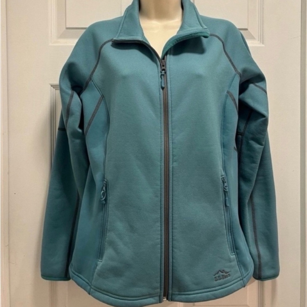 L.L. Bean Teal Green Fleece Lined Full-Zip Outdoor Jacket Women's Medium NWOT